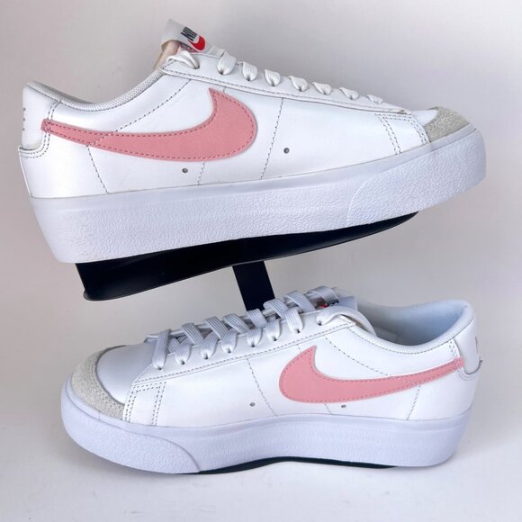 Nike Blazer Low Platform Sneakers White Pink  Women Athletic Shoes size 8 - Picture 1 of 8